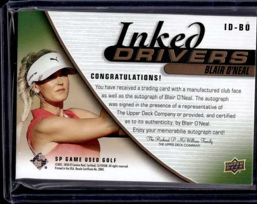 Blair O'Neal On Card Auto 2021 SP Game Used Inked Drivers Golf Autograph - Picture 2 of 2