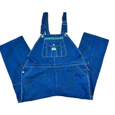 Liberty Rigid Denim Bib Overalls Mens 48x28 Workwear Carpenter Zip Fly Cotton