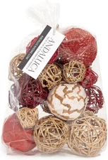 Decorative Balls Bag Bowl Filler Home Decor (Red Gold)
