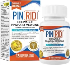 PinRid Pyrantel Pamoate Dewormer for Humans - 250mg Pinworm Medicine for Adul...
