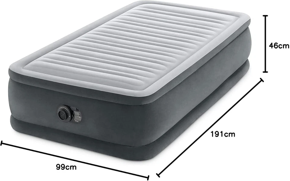 Luftbett mit Fiber-Tech RP, Intex Twin Comfort-Plush aufgeblasene 99x191x46 cm - Bild 3 von 4