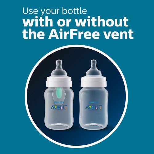 Philips Avent Anti-Colic Bottles 11oz Flow 3 Nipples 3m+ 4pk Clear - Picture 7 of 9