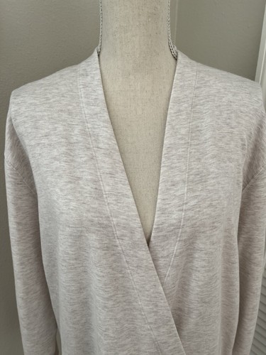 Athleta Purana V-Neck Wrap Sweatshirt Toasted Brown Heather Large - Picture 6 of 9