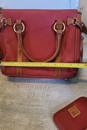 Dooney & Bourke VTG Western Satchel Red Leather Shoulder Bag Wallet Charm - Picture 14 of 24
