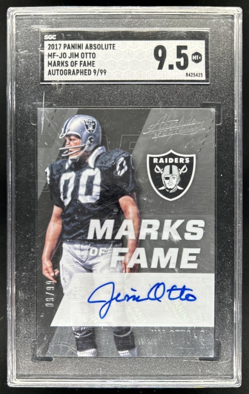 2017 Panini Absolute Jim Otto Marks of Fame Auto Autograph #/99 Raiders SGC 9.5