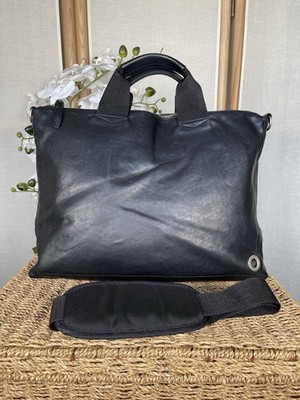 A.G. Spalding & Bros Schwarz Leder Laptop Messenger Bag Schultertasche Vintage