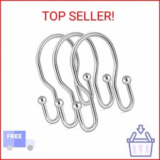 12 Pack Double Shower Curtain Hooks Rings, TENOVEL Double Sided Shower Curtain H
