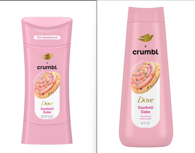 Dove Crumbl Limited Edition Confetti Cake Body Wash + Deo Gift Set, 2 Count