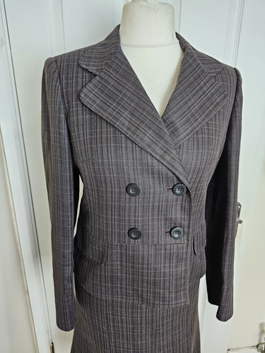 Size 12 Next Brown Two Piece Blazer Jacket Skirt Set Work Office - Picture 3 of 7