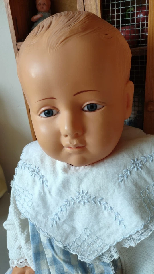 poupée Petit Colin de Petitcollin en celluloid, taille 55 cm - Photo 2/4