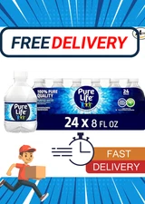 Pure Life Purified Water Bottles, 24 Pack 8 Fl Oz