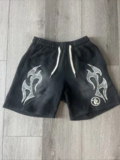 *Brand New* Hellstar Black Washed Flame Shorts Size Small New with Tags