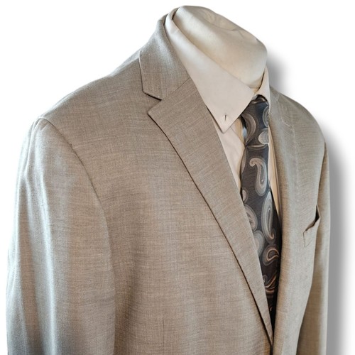 M&S 2 Teiler Anzug Blazer Hose Brustumfang 44R W38 L32 Natur Leinen Nova Fields - Bild 9 von 20