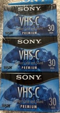 Lot of 3 Genuine OEM Sony VHS-C Camcorder Tapes TC-30VHG 30 Premium Grade NOS