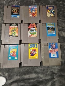 NES Top Loader NES-101 Bundle TESTED -1 Dogbone Controller - 23 Games - Mario 3+