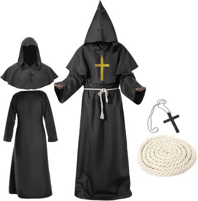 Mönchs kostüm, Priester kostüm herren, Robe Mittelalter Mönch Kutte Halloween Ka