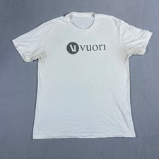 Vuori Mens L Graphic Tee White Short Sleeve Crew Neck Logo T-Shirt Athletic