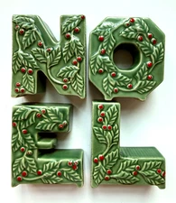 Vintage Lipper & Mann NOEL Christmas Decor Candle Holders