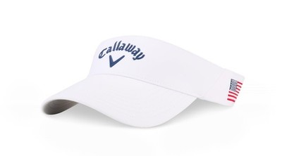 NEW 2026 Callaway Golf Liquid Metal White/USA Flag Adjustable Golf Visor/Hat/Cap