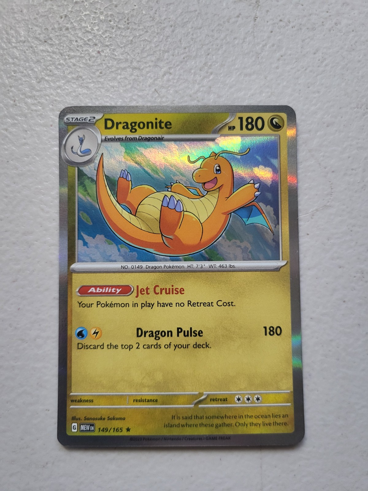 Pokémon Dragonite 149/165 Sv: Scarlet & Violet 151 Rare Hole NM Free Shipping