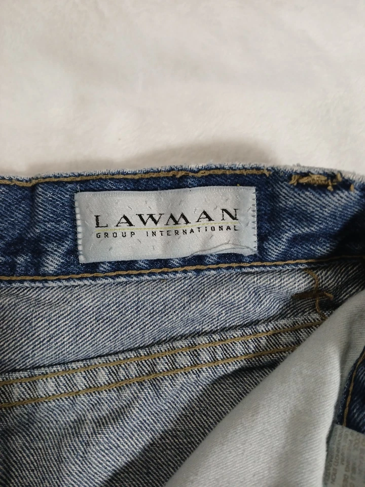 Pantalones de mezclilla Lawman Bareback para mujer 9 100 % algodón azul Foto 3 de 4