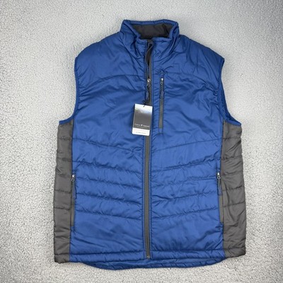 Fossa Apparel Cloud Puffer Vest Mens XL Blue Gray Dell Technologies Intel Logo
