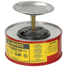 Justrite Manufacturing 10108Safety Plunger Can 1 Quart Steel