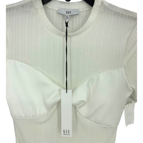 NSR Slinky Sateen T-shirt White Size XS NWT $30 MSRP - Picture 4 of 8
