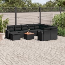Vidaxl Gartenmöbel Sofa Garnitur Gartengarnitur Garten Sitzgruppe 11-tlg. Beige