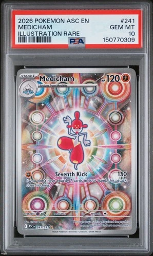 2026 POKEMON ASC EN-ASCENDED HEROES ILLUSTRATION RARE #241 MEDICHAM PSA 10