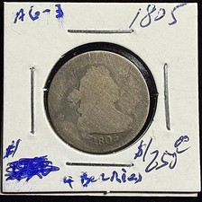 1805 Draped Bust Dime, 4 Berries, AG Condition, Nice Old Coin!
