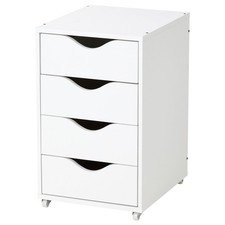 IKEA 4 Drawer Filing Cabinet Storage Unit Office Home Drawer on Wheels Castors