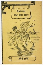 Auburge Chez Son Pere Menu 1950s Rue Craig Est Montreal Cuisine Francaise French