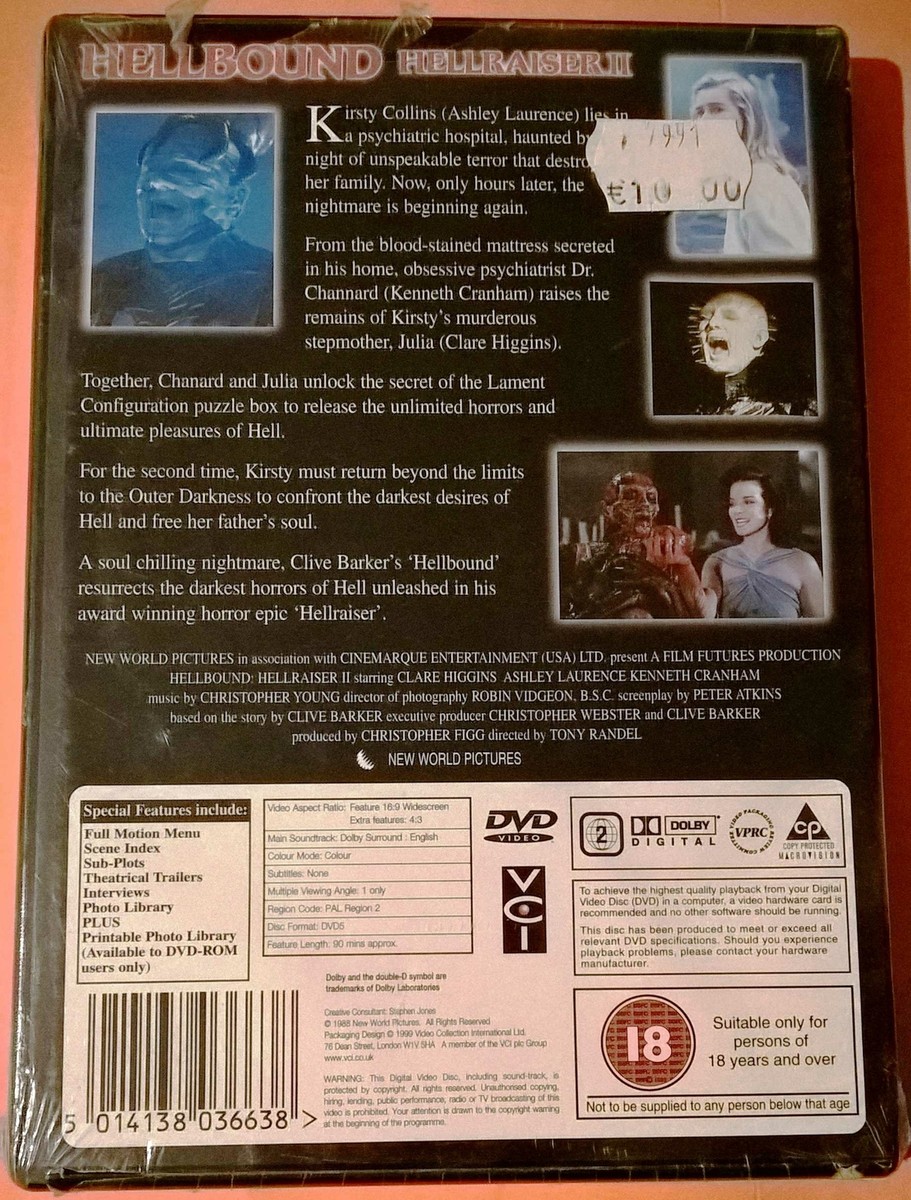Hellbound: Hellraiser II 1988 DVD Region 2 Horror Special