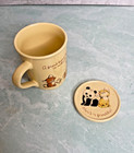 Vintage Hallmark Mug Mates Friend Coffee tea mug with lid animals Stoneware
