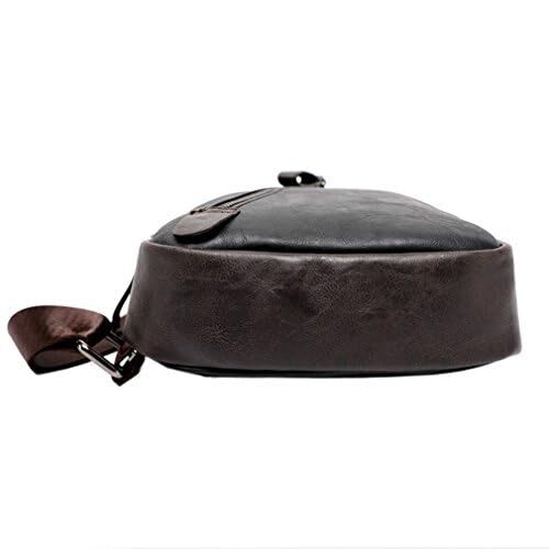 Leather Sling Bag Crossbody Backpack For Men Women Outdoor Travel Camping Hiking - Picture 3 of 12