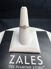 Zales Baguette Round Diamond 10K Rose & White Gold Engagement Ring Size 7 