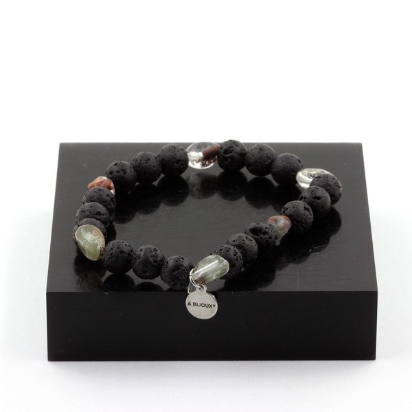 Mineralien Und Edelsteine. Armband GrüNer Phantomquarz Aus Brasilien + Perlen-image