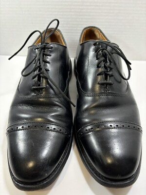 Allen Edmonds Byron Shoes Black Leather Cap Toe Oxfords  display picture 1