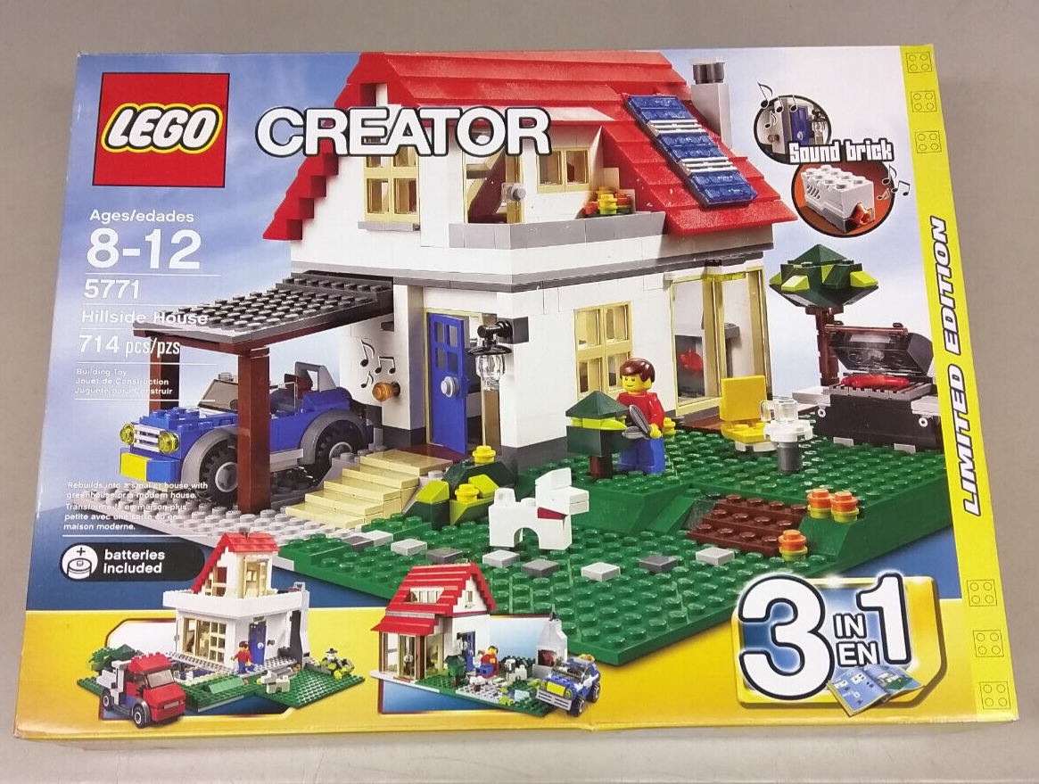 LEGO Creator 5771 Hillside House NEW! 3-in-1 Cabin Villa Car Dog Sound Brick