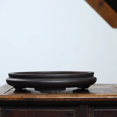 13.8in Chinese Vintage Natural Zisha Planter, Collectible Artisan Craft Bonsai 