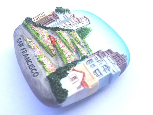 Lombard ST San Francisco EE. UU. recuerdo de viaje 3D imán de resina regalo artesanal - Imagen 2 de 5