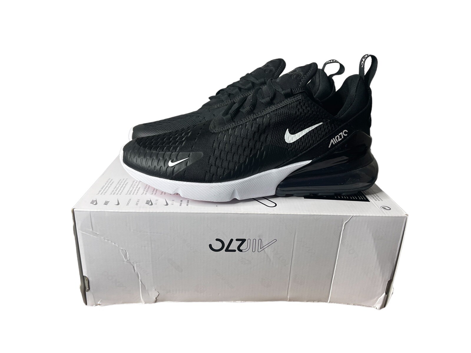 Nike Air Max 270 Men\u0026#039;s Size 8.5 Black White AH8050-002 888412057573 |  eBay