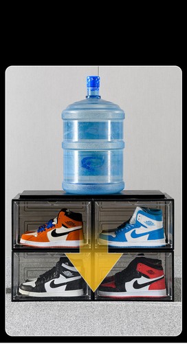 10x Premium Shoe Box Display Case Storage Clear Plastic Side Stackable Sneaker - Picture 16 of 21