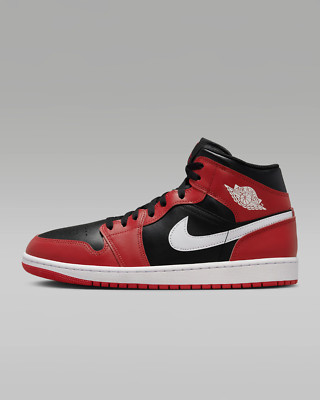 Nike Air Jordan 1 Mid DQ8426-061 Black Gym Red White Men's