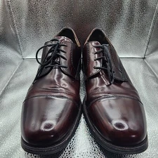 Johnston & Murphy Men's 11 M Atchison Burgundy Leather Cap Toe Derbys 20-3243
