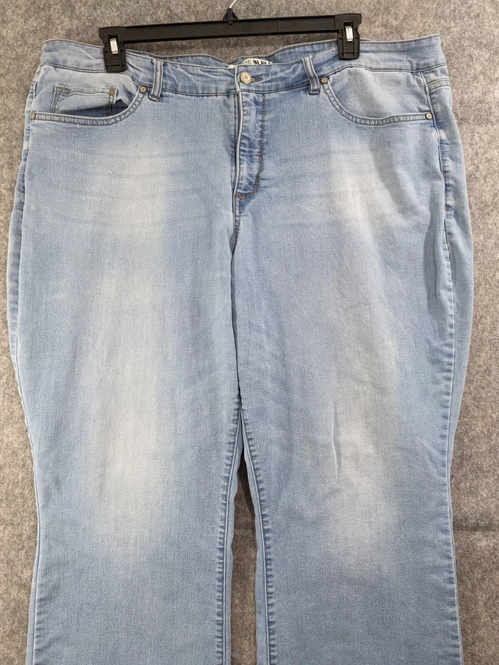 Code Bleu Jeans Women 22 W Blue Stretch Denim Light Wash High Rise 32" Lgth - Image 4 of 4