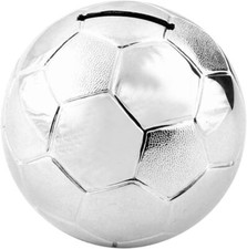Football Money Box Silverplated Christening Gift New Baby Keepsake