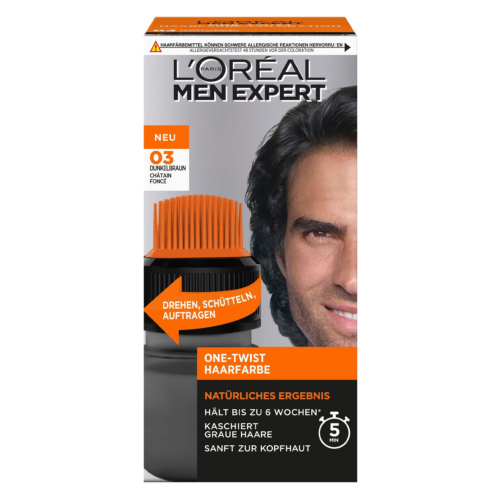 L'Oreal Men Expert One Twist Haarfarbe Nr.03 Dunkelbraun Männer 0% Ammoniak 50ml - Bild 1 von 3