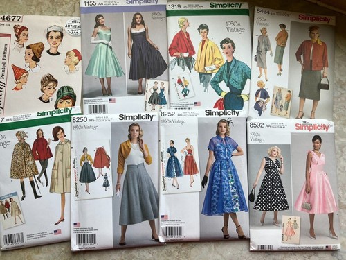 Simplicity Uncut New Sewing Patterns Costumes Vintage 1950's 1960's - Picture 1 of 16